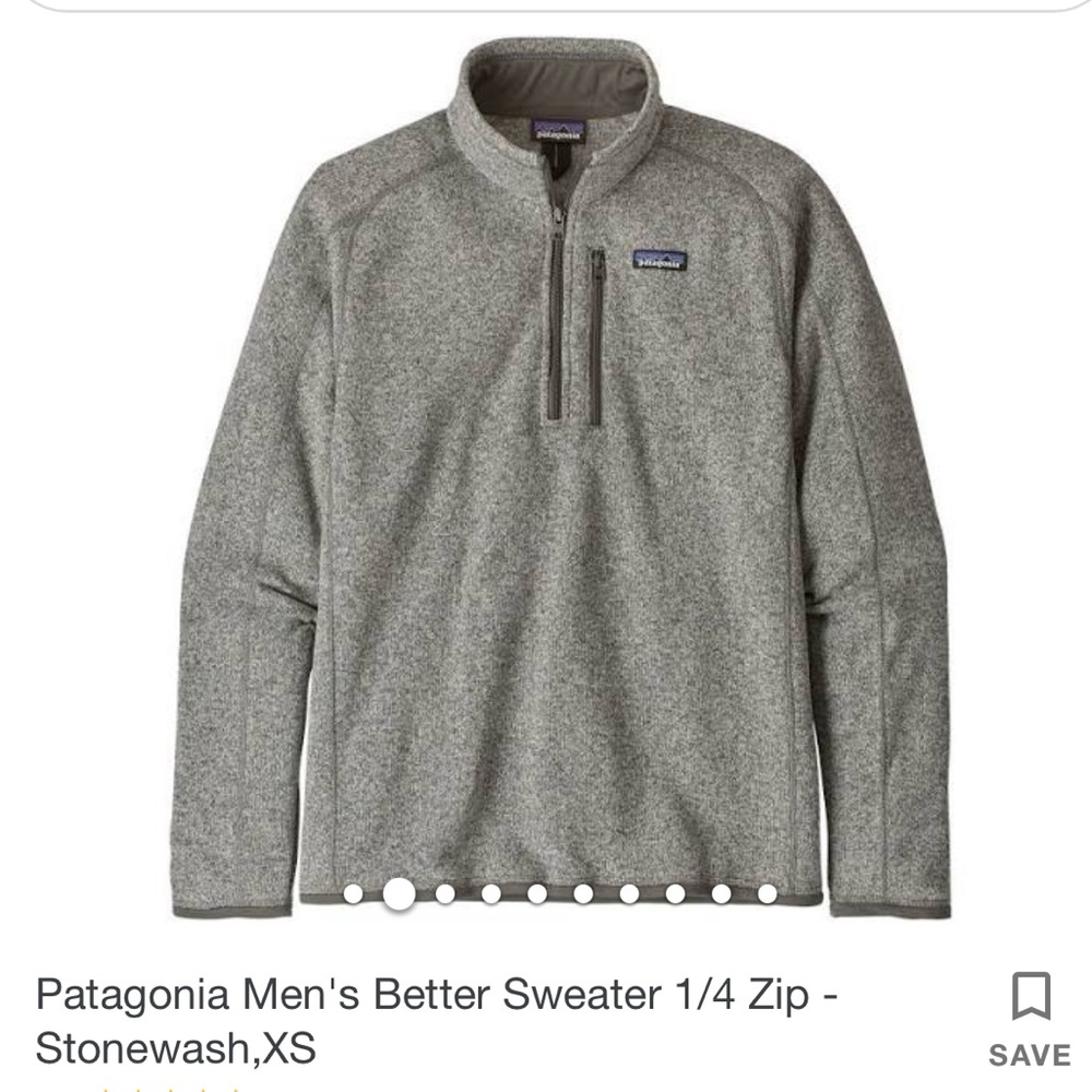 Patagonia 1/4 Zip Pullover Gray Sz: L